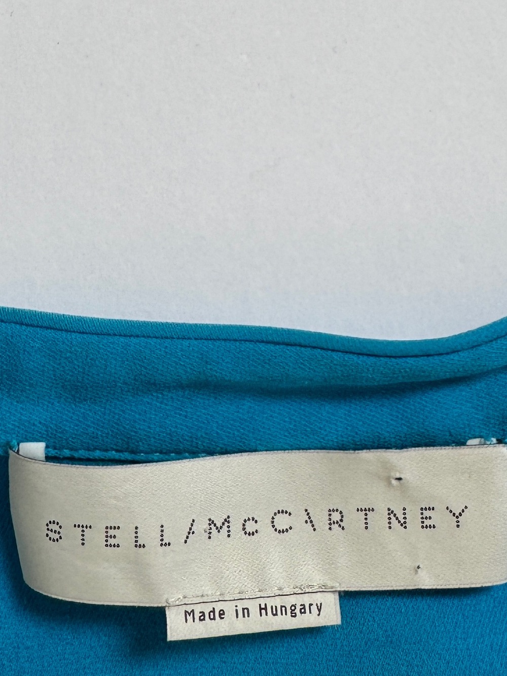 Stella McCartney 100% Silk Band Collar Blouse Vibrant Blue Size 40/Small - Picture 3 of 7